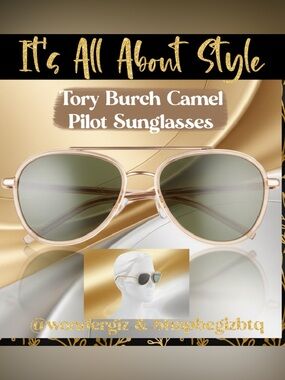 NWT Authentic Tory Burch Eleanor Pilot Sunglasses Women Transparent Camel 57mm